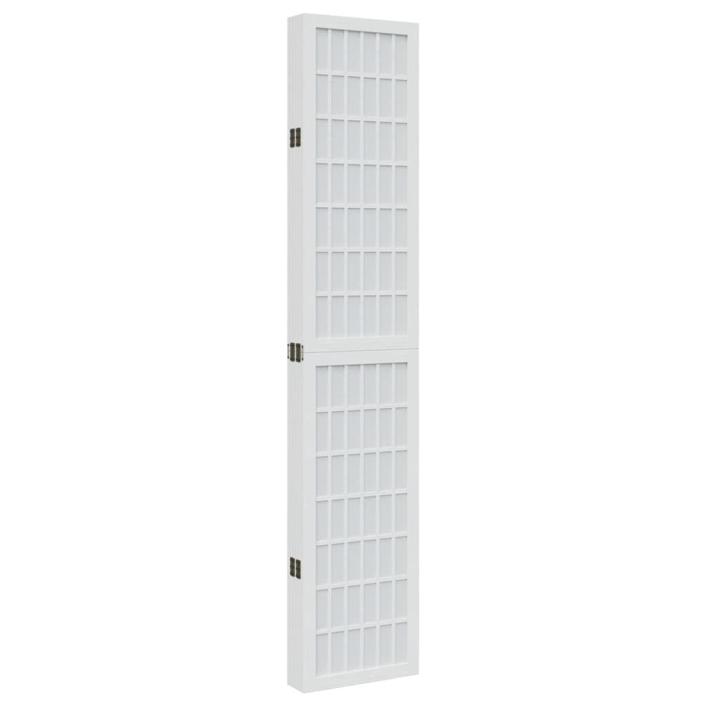 Room Divider 6 Panels White Solid Wood Paulownia